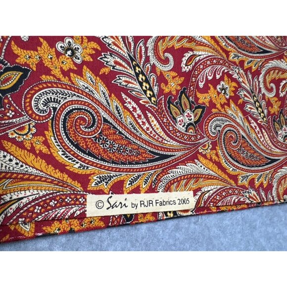 Sari By RJR Fabrics 2005 Paisley Print Cotton Fabric 1/2 yard x 44" Multicolor S - Picture 3 of 6